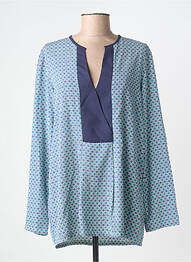 Blouse imprimé fleurs manches longues bleu JANE WOOD femme