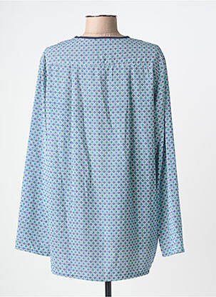 Blouse imprimé fleurs manches longues bleu JANE WOOD femme