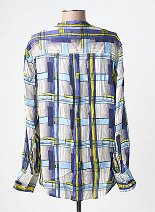 Blouse poignets boutonnés avec fente manches longues bleu BELLA JONES femme