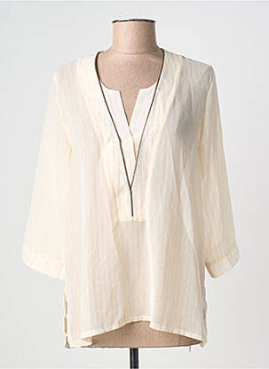Blouse légère et transparente manches 3/4 beige MA PETITE FIANCEE femme