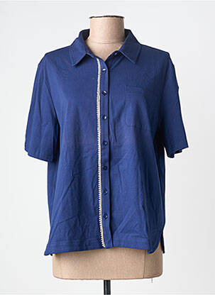 Chemisier manches courtes manches courtes bleu MARINA V femme