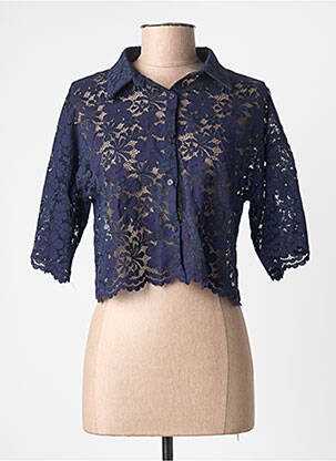 Chemisier manches courtes manches courtes bleu MARINA V femme