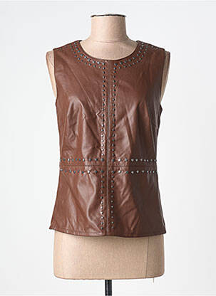 Top stretch sans manche marron RIVER WOODS femme