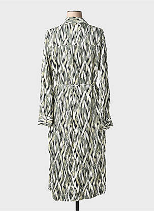 Robe mi-longue imprimé fantaisie manches longues vert RINO & PELLE femme