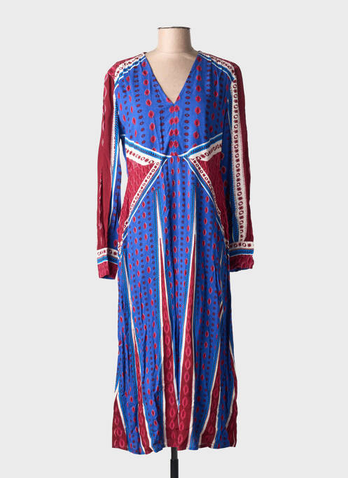 Robe mi-longue manches longues manches longues bleu AN' GE femme