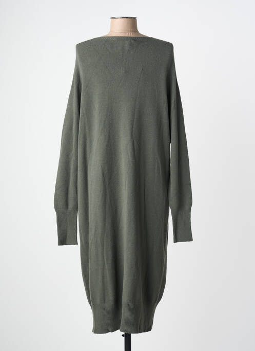 Robe pull col v manches longues vert LA FEE MARABOUTEE femme