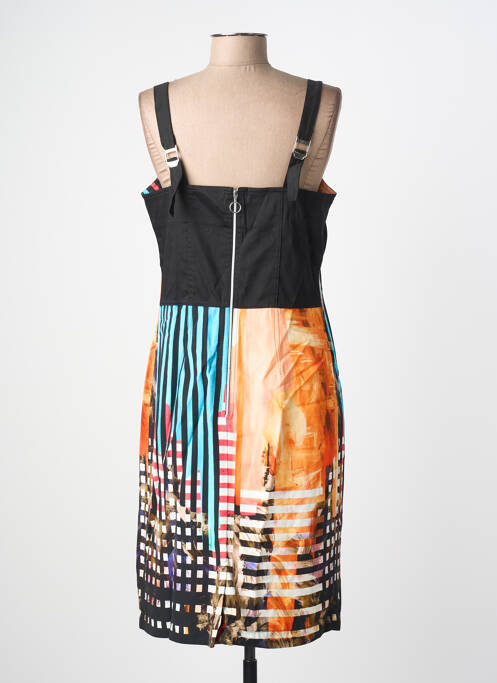 Robe mi-longue imprimé fantaisie fines bretelles noir FILIPINE LAHOYA femme