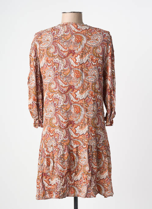 Robe courte manches 3/4 manches 3/4 orange AN' GE femme