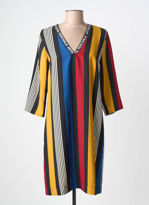Robe mi-longue manches 3/4 manches 3/4 jaune QUEENIE femme