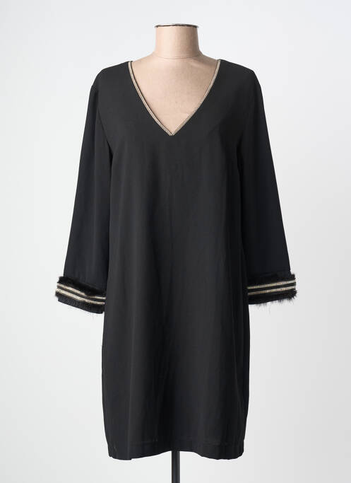 Robe courte manches 3/4 manches 3/4 noir QUEENIE femme