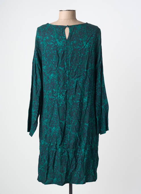 Robe mi-longue imprimé fleurs manches longues vert LA FEE MARABOUTEE femme