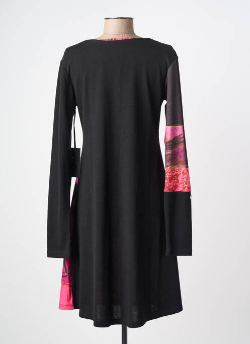 Robe mi-longue imprimé fleurs manches longues rose VOLT DESIGN femme