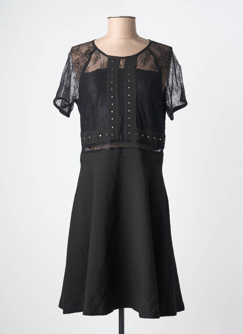 Robe mi-longue manches courtes manches courtes noir SCHOOL RAG femme