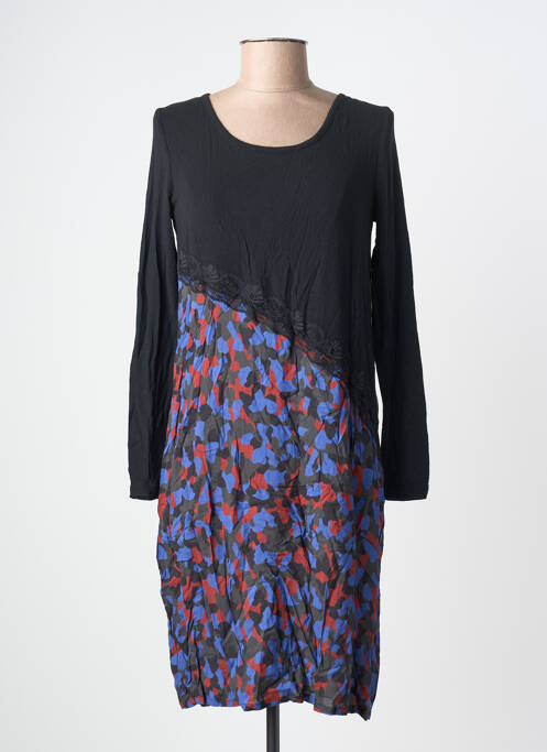 Robe mi-longue manches longues manches longues noir FILIPINE LAHOYA femme