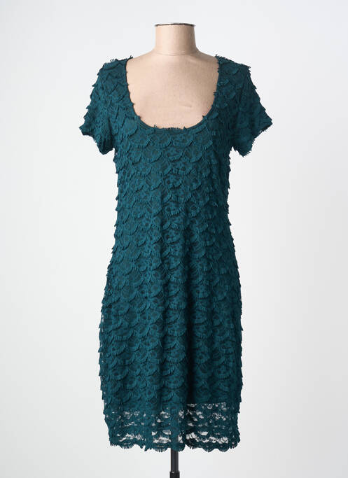 Robe mi-longue manches courtes manches courtes vert EGERIE femme