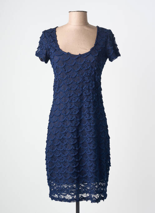 Robe mi-longue manches courtes manches courtes bleu EGERIE femme