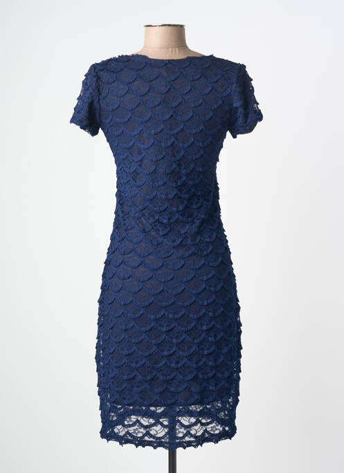 Robe mi-longue manches courtes manches courtes bleu EGERIE femme