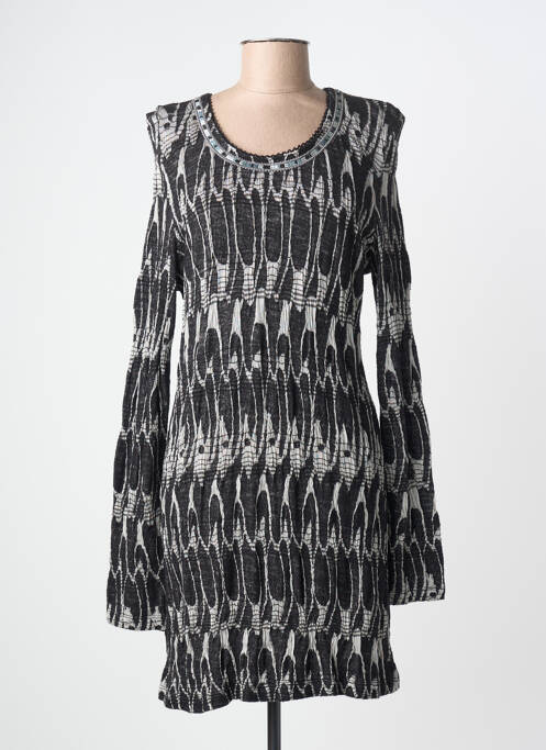 Robe mi-longue manches longues manches longues noir LOLESFILLES femme