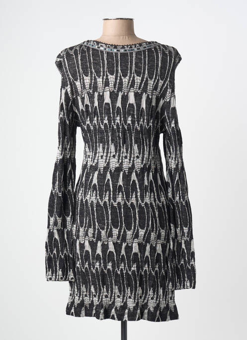 Robe mi-longue manches longues manches longues noir LOLESFILLES femme