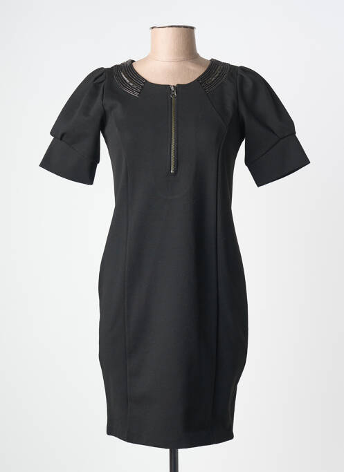 Robe courte fermeture zippée au dos manches courtes noir CHIPIE femme