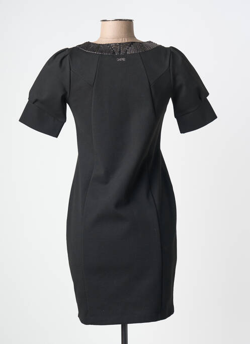 Robe courte fermeture zippée au dos manches courtes noir CHIPIE femme