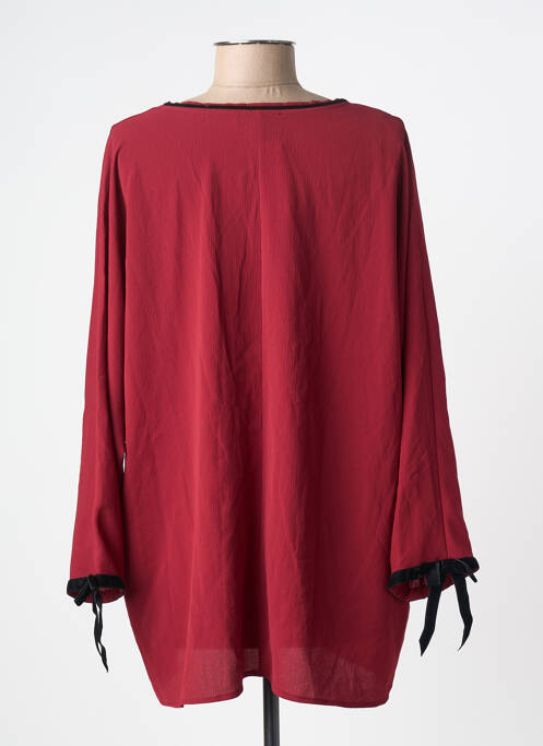 Top coupe fluide manches longues rouge QUEENIE femme
