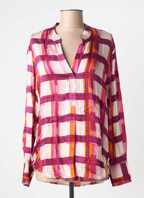 Blouse poignets boutonnés avec fente manches longues violet BELLA JONES femme