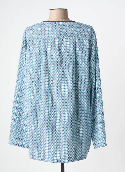 Blouse imprimé fleurs manches longues bleu JANE WOOD femme