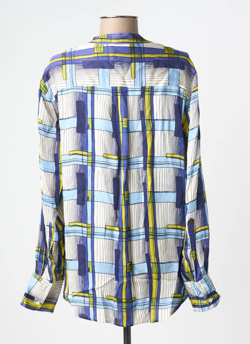 Blouse poignets boutonnés avec fente manches longues bleu BELLA JONES femme