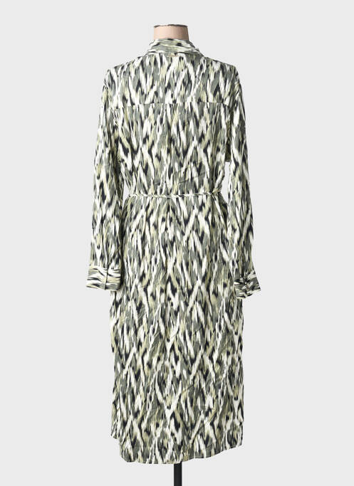 Robe mi-longue imprimé fantaisie manches longues vert RINO & PELLE femme