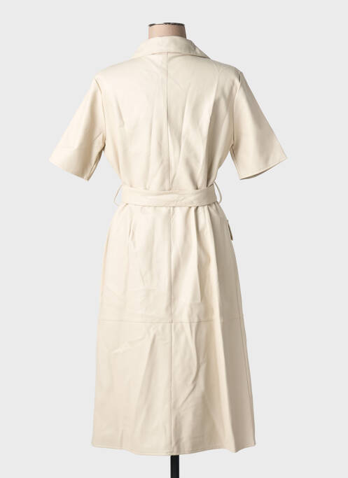 Robe mi-longue manches courtes manches courtes beige RINO & PELLE femme