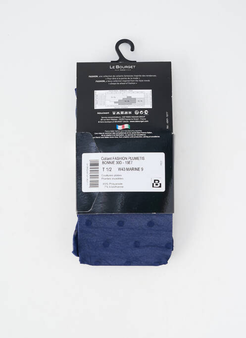 Collants imprimé pois bleu LE BOURGET femme