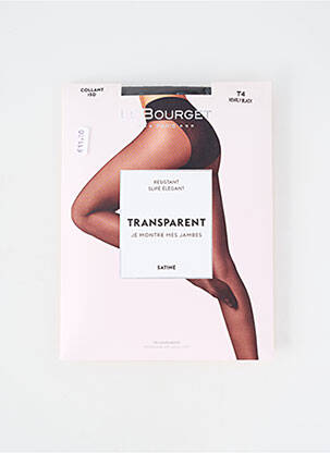Collants tissage transparent noir LE BOURGET femme