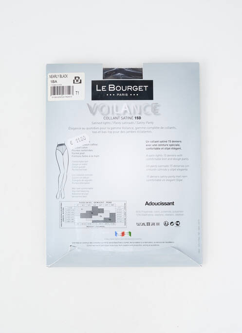 Collants légère et transparente noir LE BOURGET femme