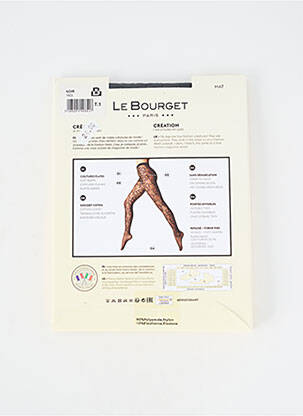Collants tissage transparent noir LE BOURGET femme