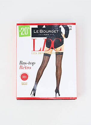 Bas maintien autofixant noir LE BOURGET femme