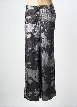 Pantalon droit tissage crêpe taille normale argent AN' GE femme