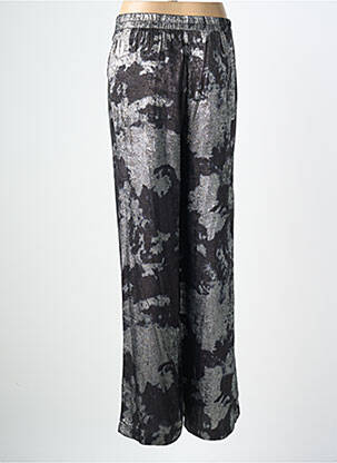 Pantalon droit tissage crêpe taille normale argent AN' GE femme