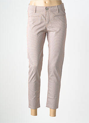Pantalon 7/8 tissage popeline taille normale orange DENIM STUDIO femme
