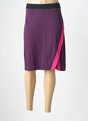 Jupe mi-longue stretch violet FILIPINE LAHOYA femme