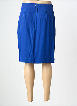 Jupe mi-longue taille à pinces bleu ONE STEP femme