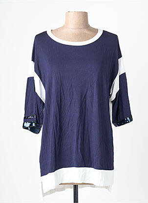 T-shirt stretch manches courtes bleu MARINA V femme