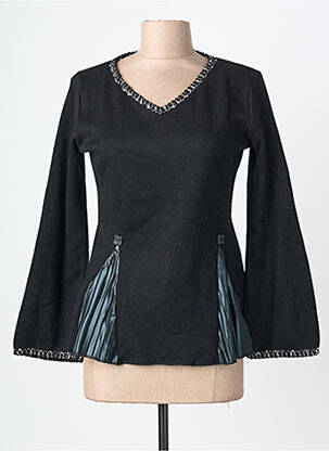 Pull coupe cintrée manches longues noir LO! LES FILLES femme
