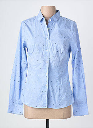 Chemisier coupe cintrée manches longues bleu QUIET femme