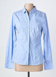 Chemisier coupe cintrée manches longues bleu QUIET femme