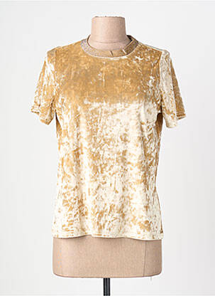 Top stretch manches courtes beige AN' GE femme