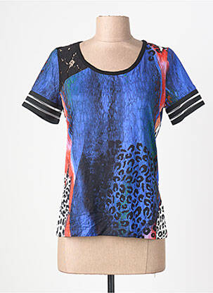 T-shirt stretch manches courtes bleu FILIPINE LAHOYA femme