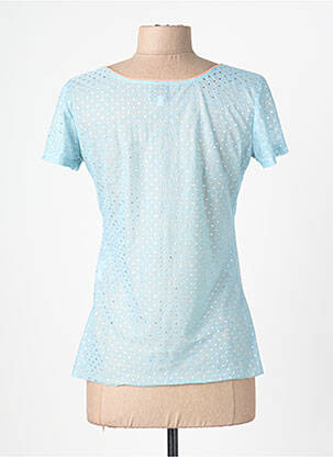 Top tissage crêpe manches courtes bleu LO! LES FILLES femme