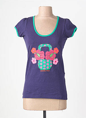 T-shirt sérigraphie avec strass manches courtes violet ROSALITA MC GEE femme