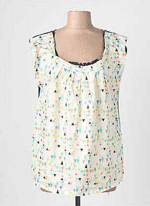 Top col carré manches courtes jaune QUIET femme